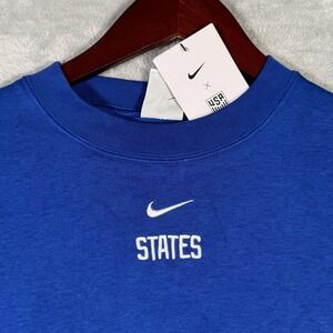 USA Soccer Shirt‎ Womens XS Blue Nike USWNT Crew Pullover States Loose Fit 2021